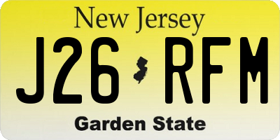 NJ license plate J26RFM