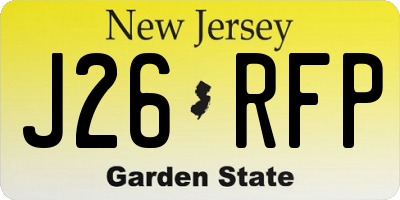 NJ license plate J26RFP