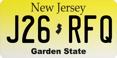 NJ license plate J26RFQ