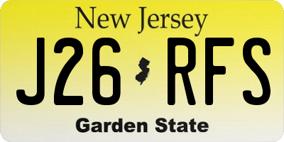 NJ license plate J26RFS