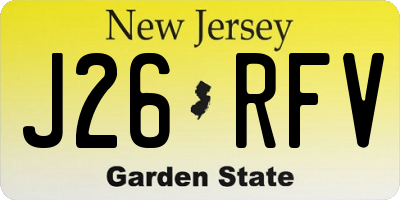 NJ license plate J26RFV