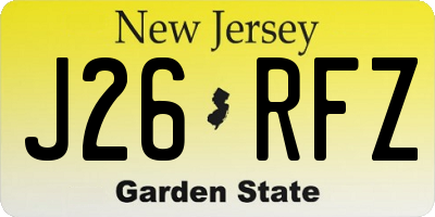 NJ license plate J26RFZ