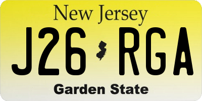 NJ license plate J26RGA