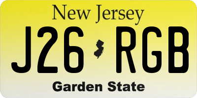 NJ license plate J26RGB