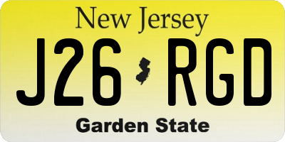 NJ license plate J26RGD