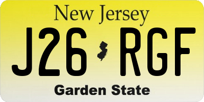 NJ license plate J26RGF