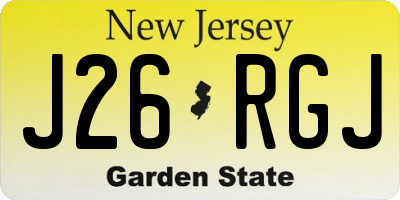NJ license plate J26RGJ