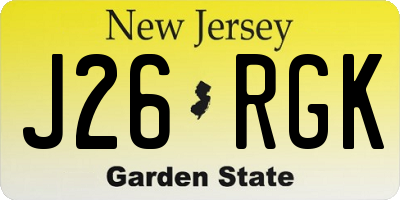 NJ license plate J26RGK