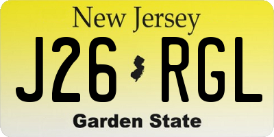 NJ license plate J26RGL