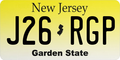 NJ license plate J26RGP