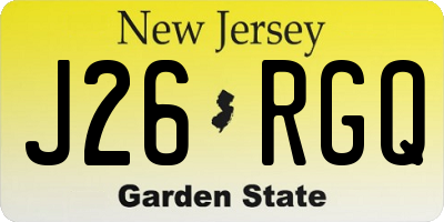 NJ license plate J26RGQ