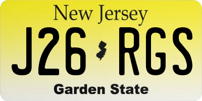 NJ license plate J26RGS