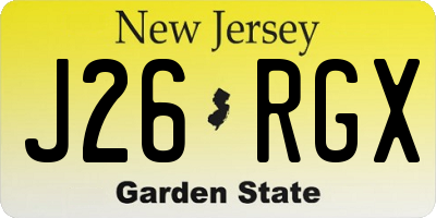 NJ license plate J26RGX