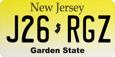 NJ license plate J26RGZ