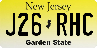 NJ license plate J26RHC