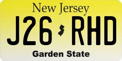 NJ license plate J26RHD