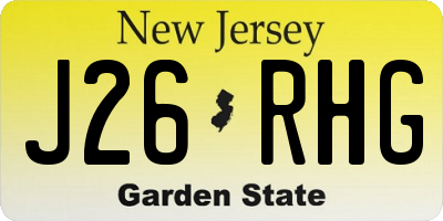 NJ license plate J26RHG