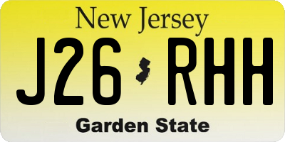 NJ license plate J26RHH