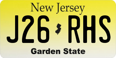 NJ license plate J26RHS