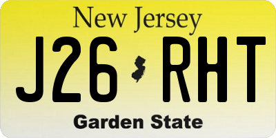 NJ license plate J26RHT