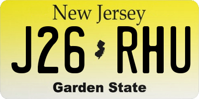 NJ license plate J26RHU