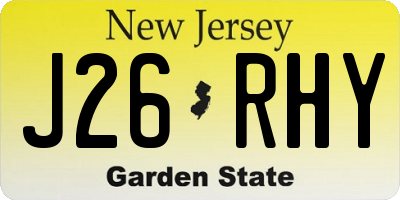 NJ license plate J26RHY