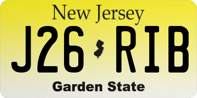 NJ license plate J26RIB
