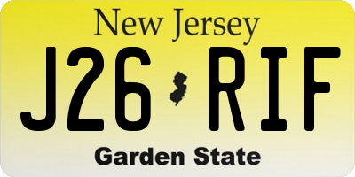 NJ license plate J26RIF