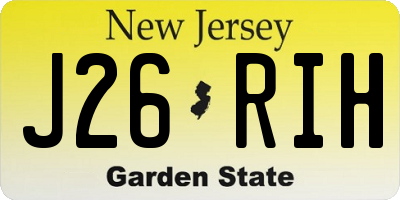 NJ license plate J26RIH