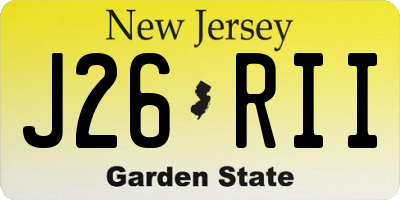 NJ license plate J26RII