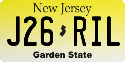 NJ license plate J26RIL