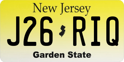 NJ license plate J26RIQ