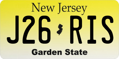 NJ license plate J26RIS