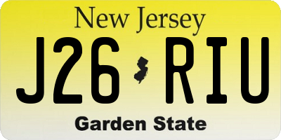 NJ license plate J26RIU