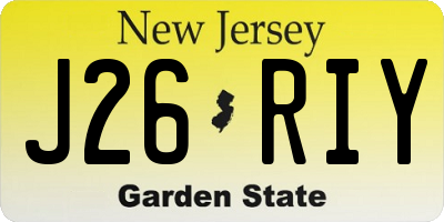 NJ license plate J26RIY
