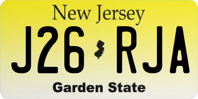 NJ license plate J26RJA