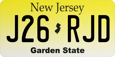 NJ license plate J26RJD
