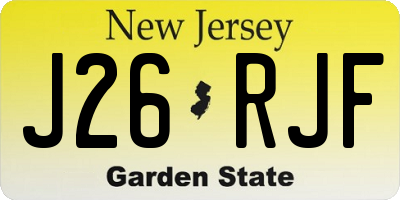NJ license plate J26RJF