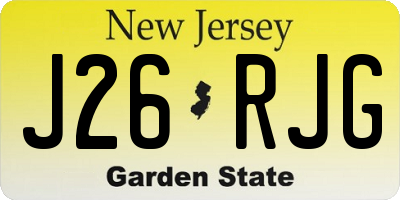 NJ license plate J26RJG