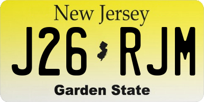 NJ license plate J26RJM