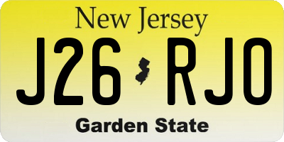 NJ license plate J26RJO