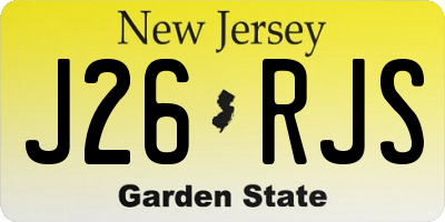 NJ license plate J26RJS