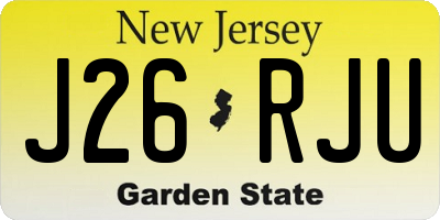 NJ license plate J26RJU