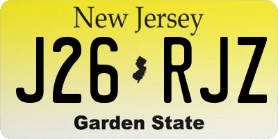 NJ license plate J26RJZ