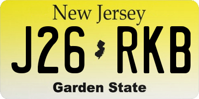 NJ license plate J26RKB