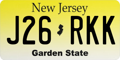 NJ license plate J26RKK