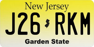 NJ license plate J26RKM