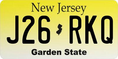 NJ license plate J26RKQ