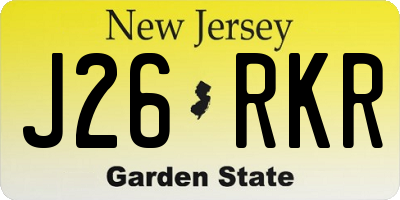 NJ license plate J26RKR