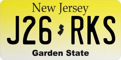 NJ license plate J26RKS